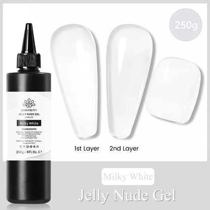 Blushimmer Born Pretty 250g black and white color gel nail polish semi-permanent jelly nude gel soak-off UV LED package