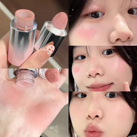 Blushimmer Herorange Liquid Blush Stick with sponge tip, waterproof, long-lasting, color correcting for lips and cheeks, suitable for all skin tones