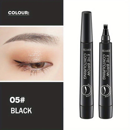 Blushimmer waterproof eyebrow pen with microblading split-head design in five natural shades for precise eyebrow makeup.