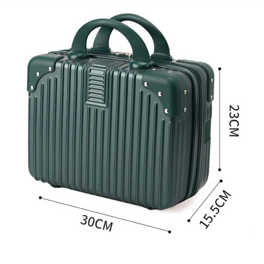 Hot Cosmetic Box 14 inch Mini Travel Suitcase Cosmetic Box Hand Luggage Organizer Makeup Case Small Password Box Boarding Case