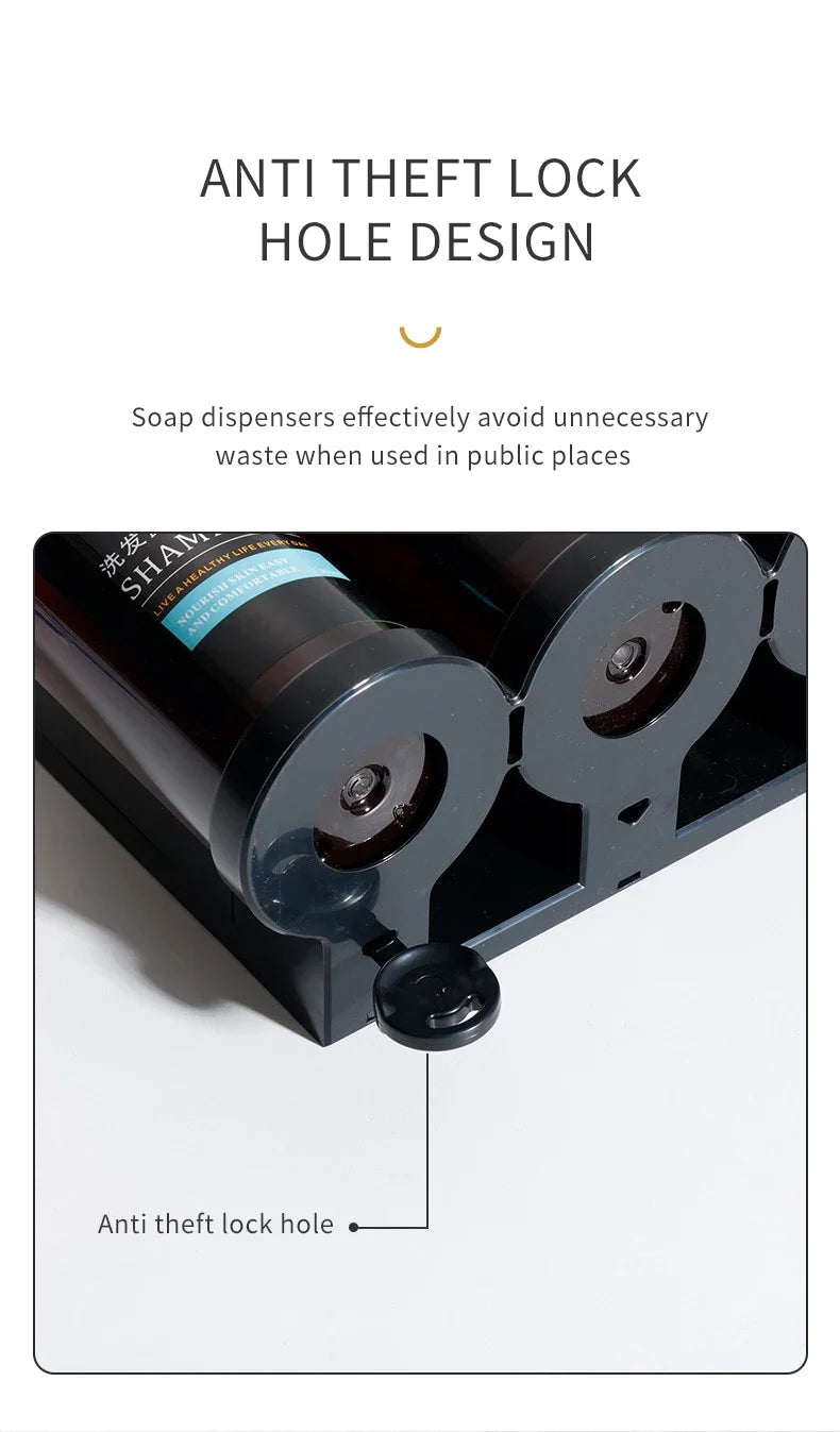 Hotel Shampoo and Shower Gel Separate Bottles Wall Mounted No Punching Hand Sanitizer Boxes Wall Mounted Manual Soap Dispensers