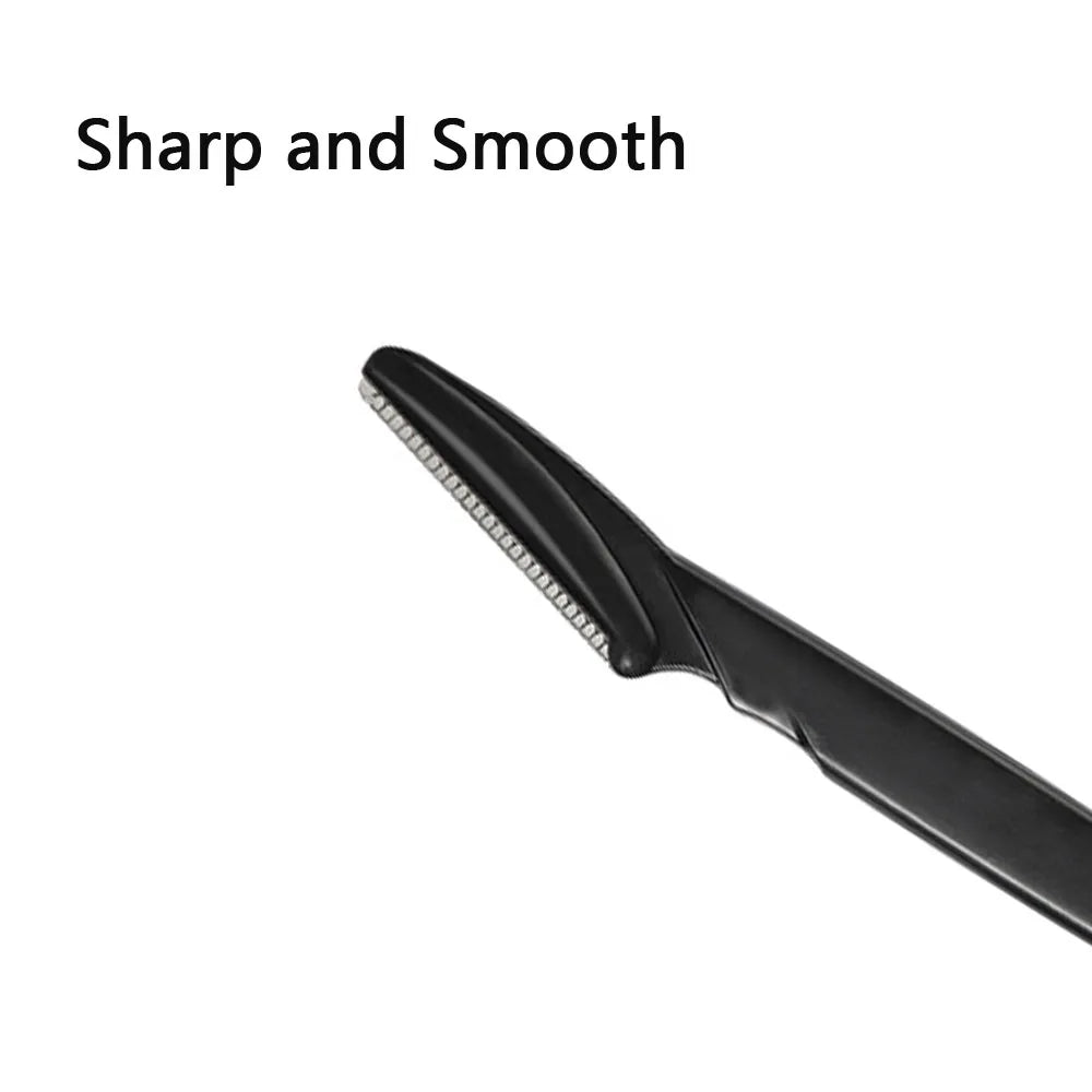 Blushimmer eyebrow trimmer with replaceable blades, portable face razor for hair removal and eyebrow shaping, close-up image
