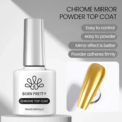 Blushimmer Born Pretty silver carat glitter gel nail polish with reflective sparkle, ultra shine, and soak-off UV nail art gel varnish.