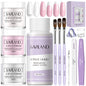 SAVILAND Essentials Acrylic Nail Kit Complete Set for Beginners with White Pink Clear Powder Liquid 8 10 14 Brush Nail Forms