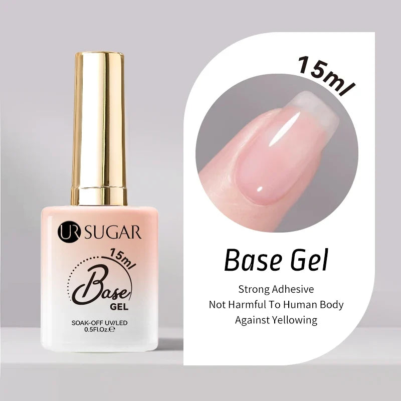 Blushimmer UR SUGAR 15ml translucent white gel polish for semi-permanent UV nail art, soak-off gel varnish, glossy finish.