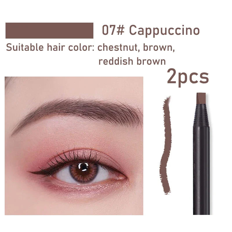 Blushimmer waterproof eyebrow pencil with brush, long-lasting microblading and peel-off brow makeup tool, in sleek black packaging