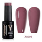 Blushimmer YOKEFELLOW 10ml translucent pink gel nail polish jar with applicator brush, showcasing the glossy, smooth finish.