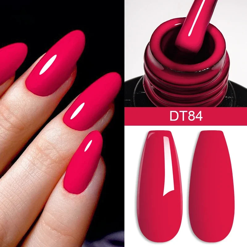 Blushimmer 7ml burgundy crimson nail gel polish with high pigment, smooth finish, long-lasting UV/LED soak-off nail art for home salon