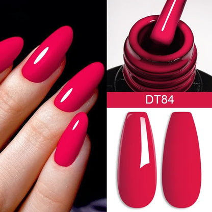 Blushimmer 7ml burgundy crimson nail gel polish with high pigment, smooth finish, long-lasting UV/LED soak-off nail art for home salon