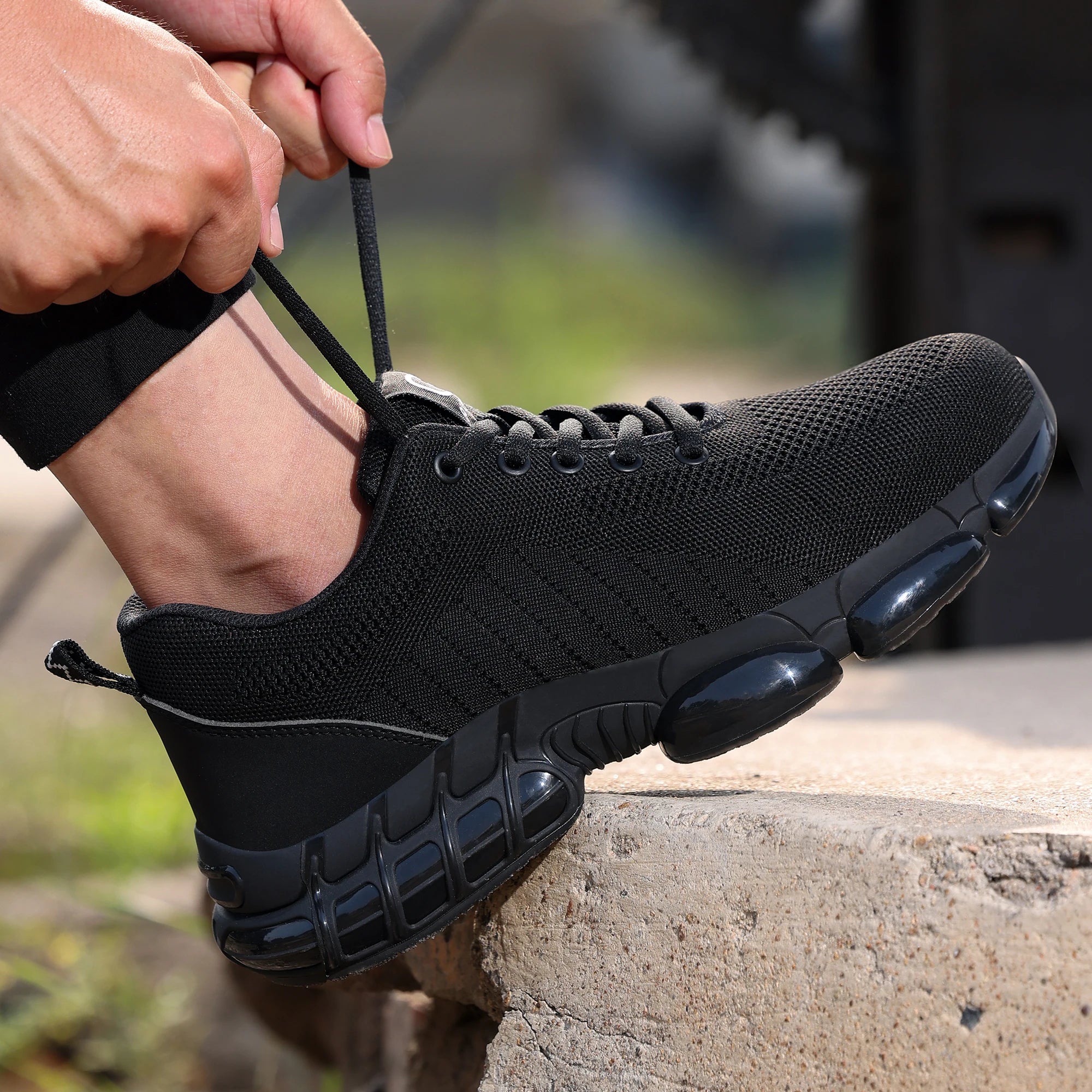 Steel Toe Shoes for Men Lightweight Work Shoes Air Cushioned Sneakers Indestructible Construction Industrial Work Safety Sneaker