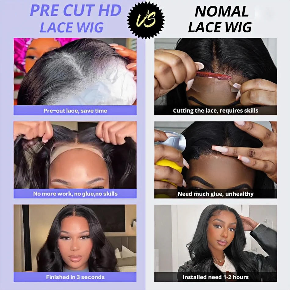 Selvanelle Body Wave glueless human hair lace front wig with 5x5 lace frontal and 4x4 Brazilian closure, ready to wear for women.