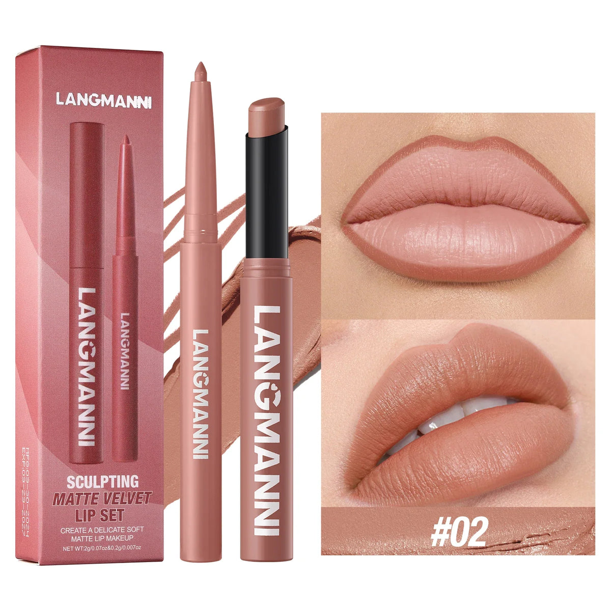 Blushimmer waterproof lipliner and lipstick set with no smudge or fade, designed for durable, perfect makeup application.