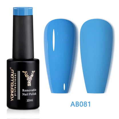 Blushimmer YOKEFELLOW 10ml translucent pink gel nail polish, high-quality soak-off UV gel for long-lasting, natural-looking nails.