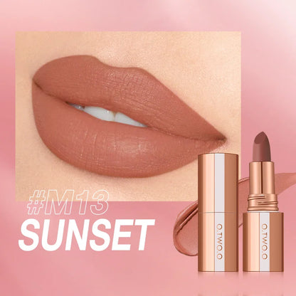 Blushimmer O.TWO.O matte lipstick lip tint in 14 colors, waterproof, long-lasting, highly pigmented, smooth velvet finish.