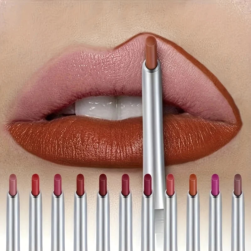 Blushimmer waterproof matte lipliner pencil in red with long-lasting, moisturizing, non-stick lipstick for defined lips.