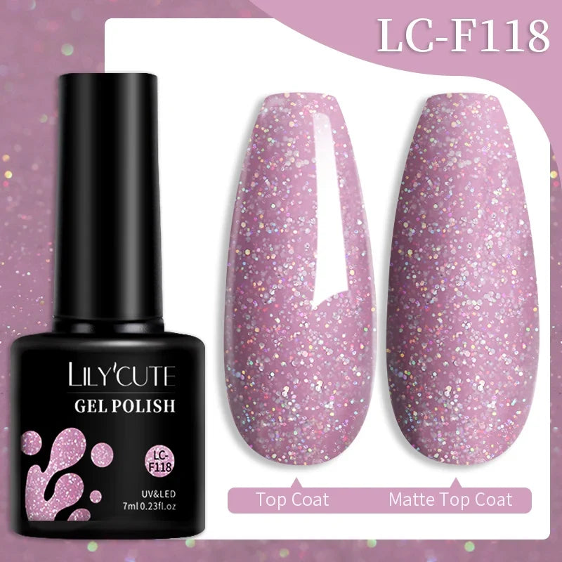 Blushimmer LILYCUTE 7ml colorful gel nail polish bottle with vibrant shades, long-lasting UV gel for professional manicure and nail art