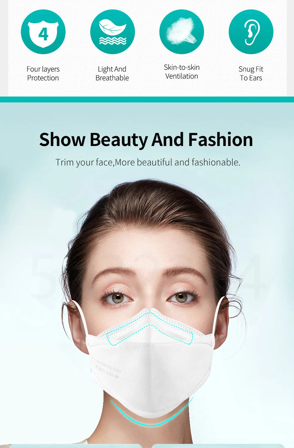 10-100PCS mascarillas FFP2 Face Mask CE Approved FPP2 Disposable KN95 KF94 Facial Mouth Black Fish Masks FFP2MASK kf94mask