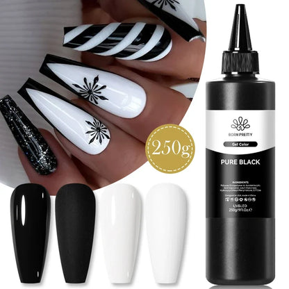Blushimmer Born Pretty 250g black and white color gel nail polish semi-permanent jelly nude gel soak-off UV LED gel