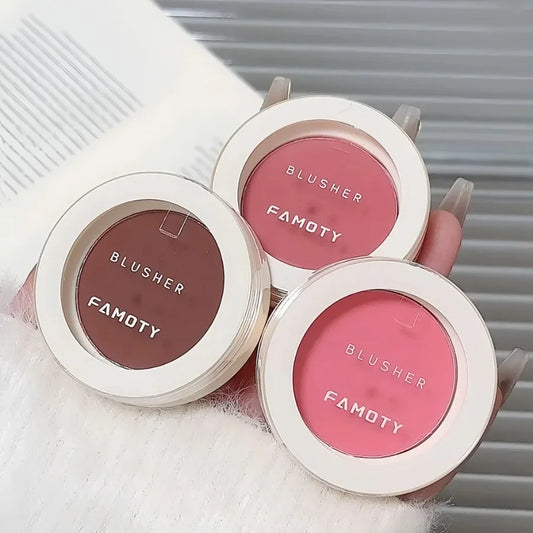 Blushimmer 2024 monochrome face blush palette with waterproof pressed powder in matte finish for contouring cheeks.