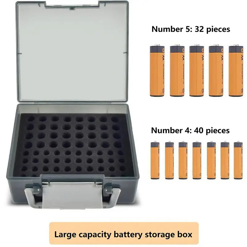 Battery Storage Organizer Holds 72 AA AAA Batteries Battery Box Case Garage Container Home Drawer Organization Dispenser Holder