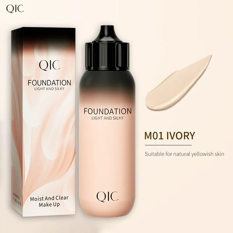 Blushimmer QIC small liquid foundation concealer bottle, clear waterproof moisturizing makeup for natural brightening face coverage