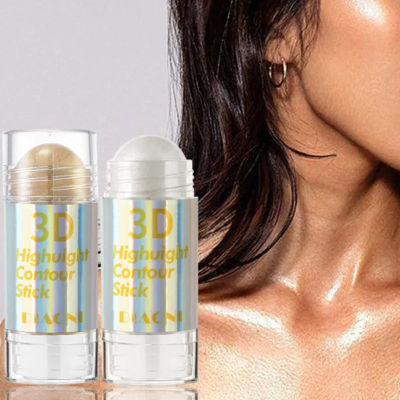 Blushimmer 3D face highlighter stick with six color options, featuring contour, shimmer, and concealer for radiant makeup looks