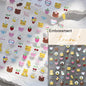 Brown 5D Japanese Kawaii bear nail art sticker by Blushimmer, self-adhesive cartoon animal decal for DIY nail decoration.