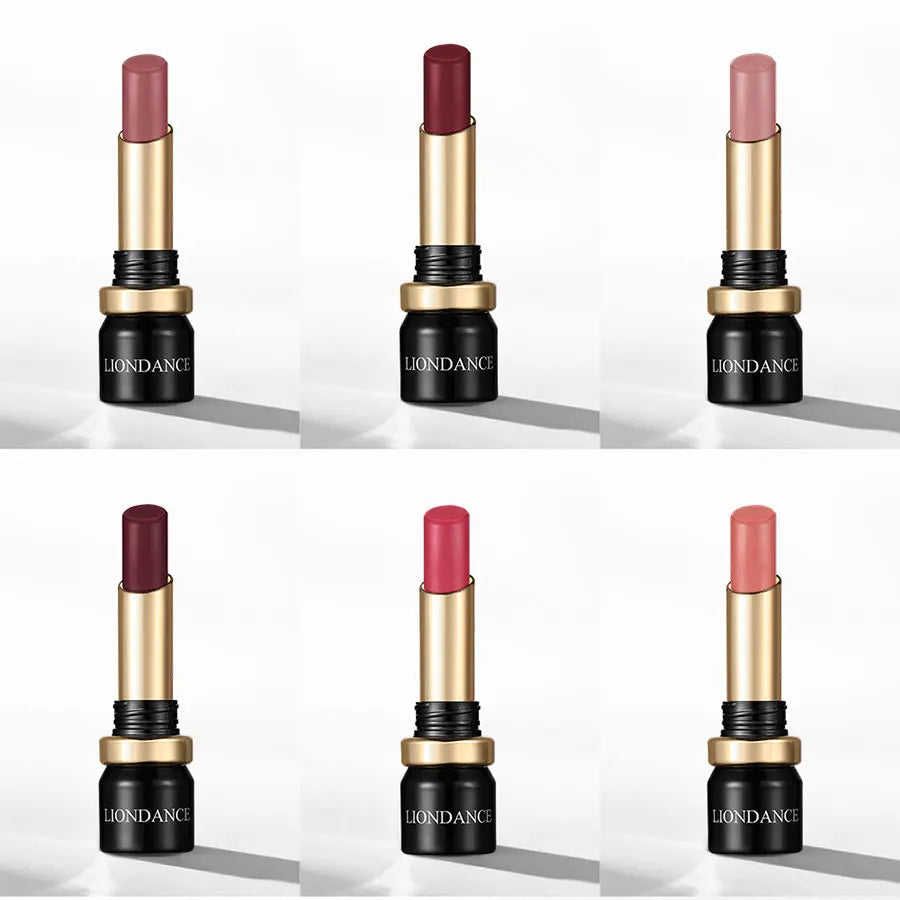 Blushimmer LIONDANCE velvet matte lipstick in soft dark nude, high pigmented, long-lasting, waterproof lip balm for women