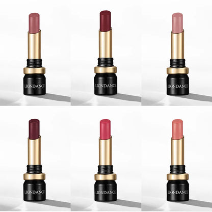 Blushimmer LIONDANCE velvet matte lipstick in soft dark nude, high pigmented, long-lasting, waterproof lip balm for women