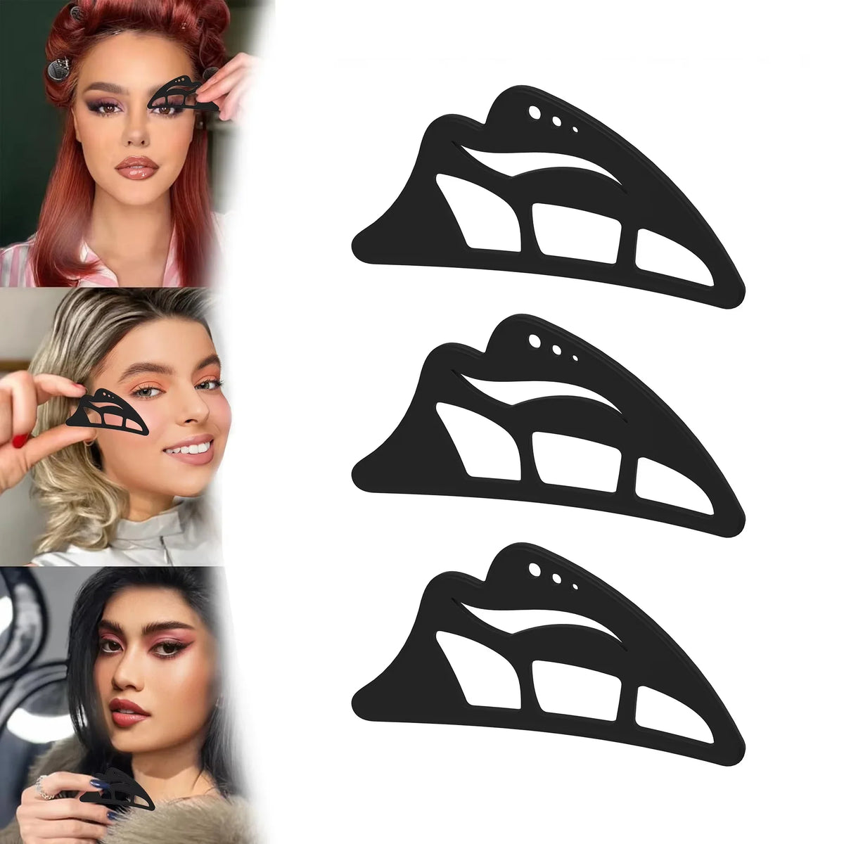Blushimmer 1-3PCs female eye shadow tool set with multi-function templates for quick, easy eye makeup application for beginners