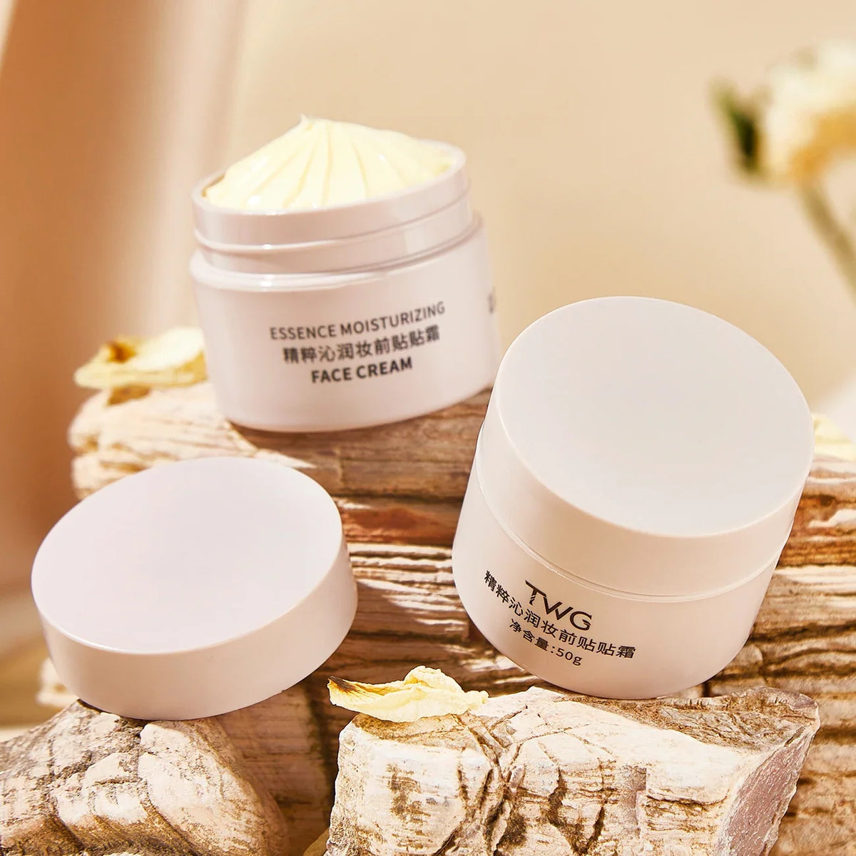 Blushimmer moisturizing foundation cream being applied before makeup for a natural, lasting, and hydrated finish.