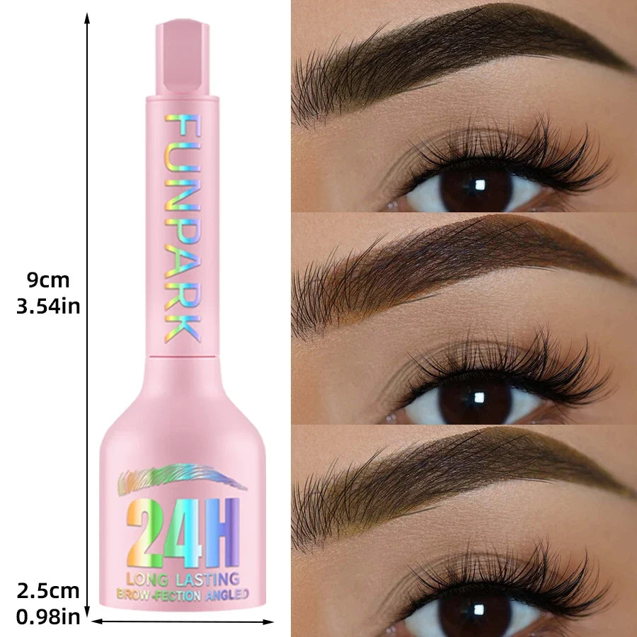Blushimmer 3D dye eyebrow pencil in black, brown, and natural shades with brush, waterproof, anti-smudge, for natural eyebrow enhancement