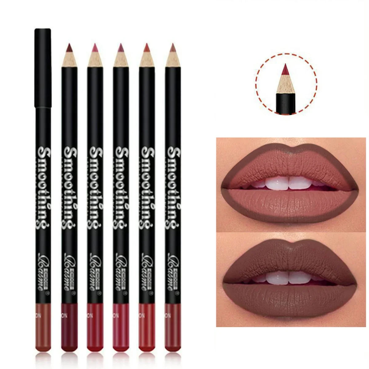 Blushimmer waterproof matte red lipliner pencil with moisturizing, long-lasting, non-stick lipstick for lips in a sleek makeup design