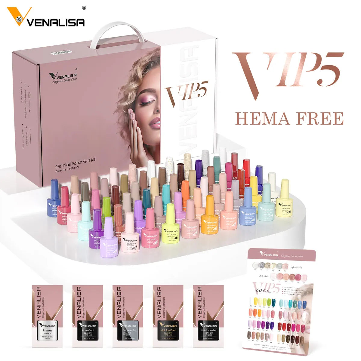 Venalisa Blushimmer glitter gel polish in pink nude, full coverage UV LED French nail gel with glitter finish and soak-off formula.