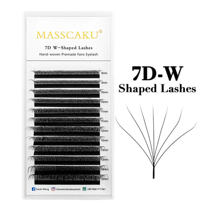 Masscaku 12 Lines premium mink 3D to 6D false eyelash extensions by Blushimmer, soft, natural individual lash strip on a white background.