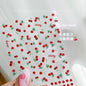 Red cherry bowknot 5D nail art stickers with shiny crystals and rhinestones, perfect for DIY manicure decoration.