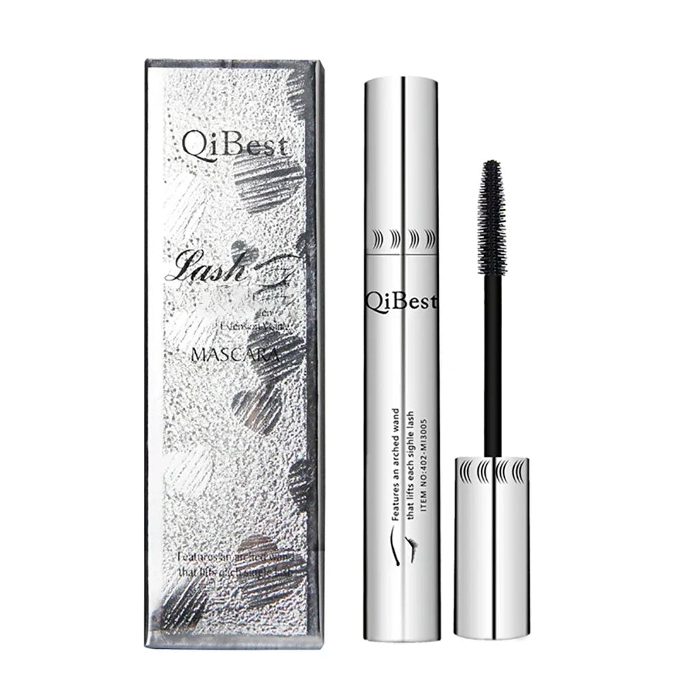 Blushimmer 4D Silk Fiber Waterproof Mascara with thickening and lengthening black lashes, ideal for eyelash extension makeup.