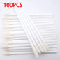 Set of 100 colorful Blushimmer lip brushes and makeup applicator wands for cosmetics and eyelash extension application.