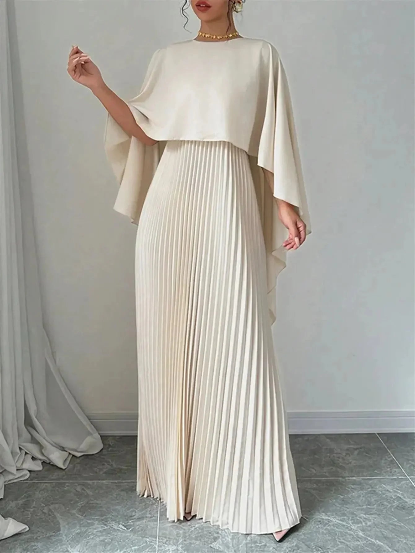 Luxlife Brands Harmony Draped Event Outfit featuring elegant fabric and stylish draping for formal occasions.