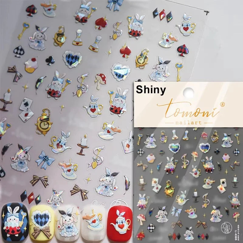 Brown 5D Japanese Kawaii Bear nail art sticker by Blushimmer, self-adhesive cartoon animal decal for DIY nail decoration.