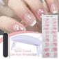 Blushimmer Harunouta 4-piece set of gradient jelly semi-cured gel nail strips with nude pink waterproof nail stickers and nail lamp.