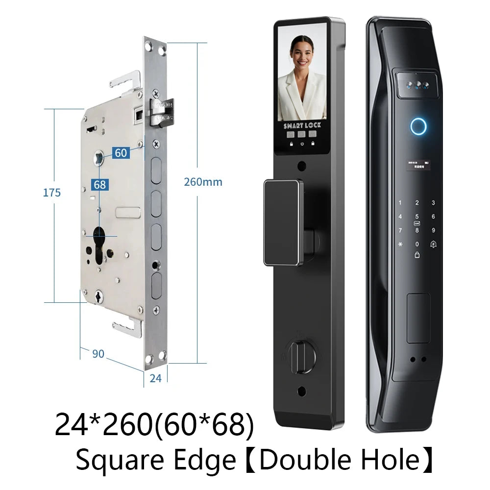SANKESONG Tuya Smart 3D Face Door Lock Security Camera Monitor Intelligent Fingerprint Password Biometric Electronic Key Unlock