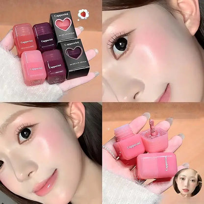 Blushimmer Cappuvini Mini Moisturizing Liquid Blush in Energetic Pink, Korean-style long-lasting cheek rouge with easy application