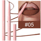 Blushimmer velvet matte lip liner pencil in soft nude and red brown shades, designed for lip contour and waterproof makeup.