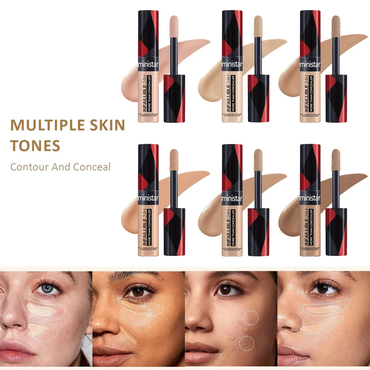 Blushimmer full coverage waterproof concealer tube, sweat-proof and stain-resistant, designed for flawless, durable skin makeup.