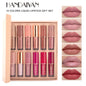 Blushimmer 12-color matte liquid lipstick kit featuring waterproof, long-lasting lip glosses in a non-stick cup design for women.