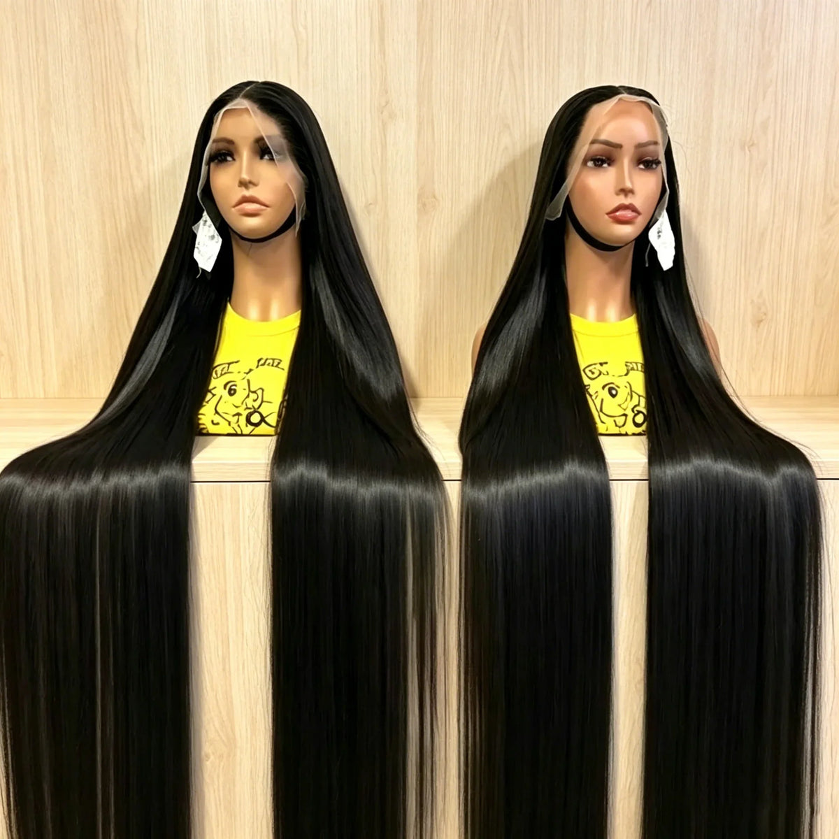 Selvanelle 38-inch bone straight lace front wig with HD lace, pre-plucked, glueless, human hair, 13x6 frontal for women