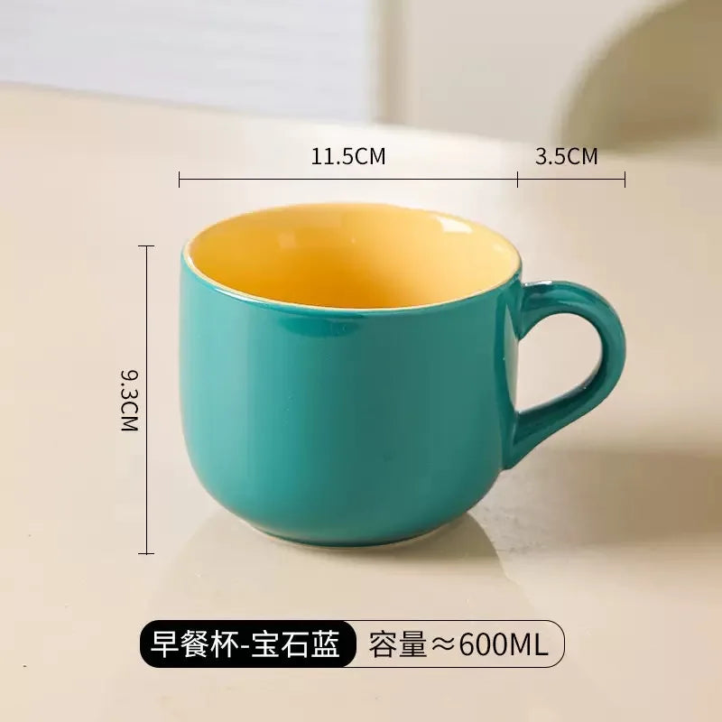 700ml Coffee Mug Ceramic Breakfast Oatmeal Milk Tea Cup Large Capacity Instant Noodles Bowl Novelty Gifts Best for Your Friends