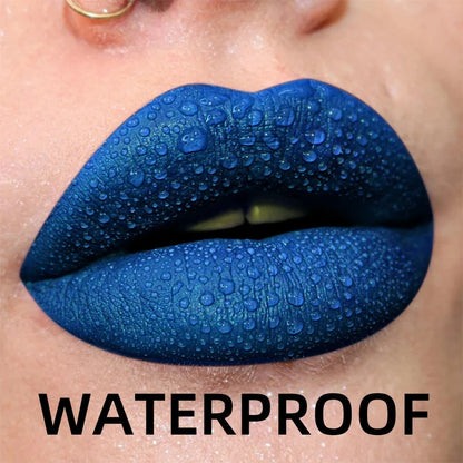 Blushimmer matte velvet lip gloss in nude and red shades, waterproof liquid lipstick with black lips tint and lip glaze cosmetic.