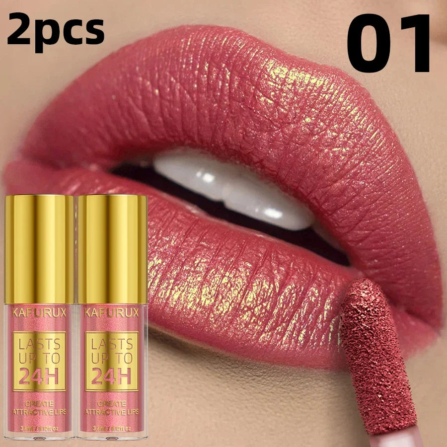 Blushimmer 14-color glitter metallic lip gloss with shiny, long-lasting, waterproof liquid lipstick, lip oil, and lip tint.
